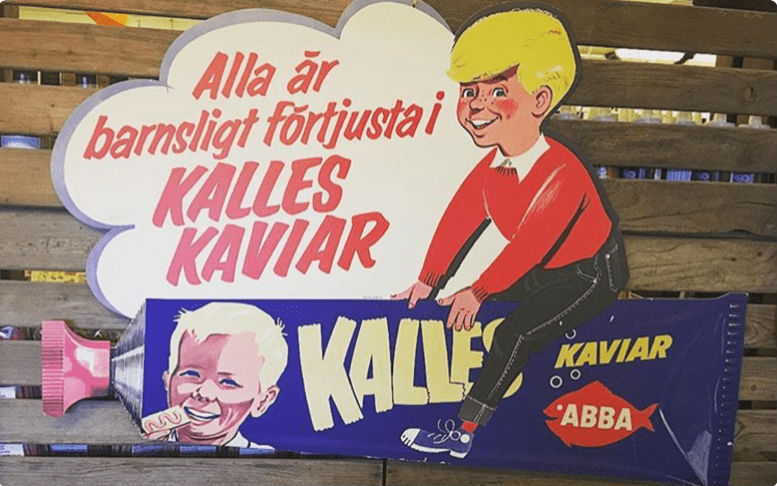 äldre reklam på Kalles från 1955