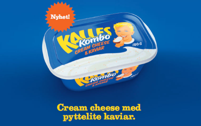 Kalles Cream cheese med pyttelite kaviar kom 2013